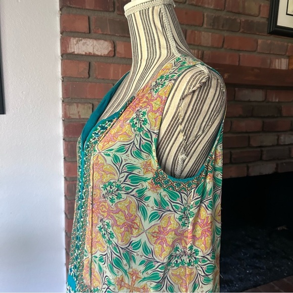 Anthropologie Hemant & Nandita Moana Silk Beaded Tiered Dress Sz S - Picture 6 of 10